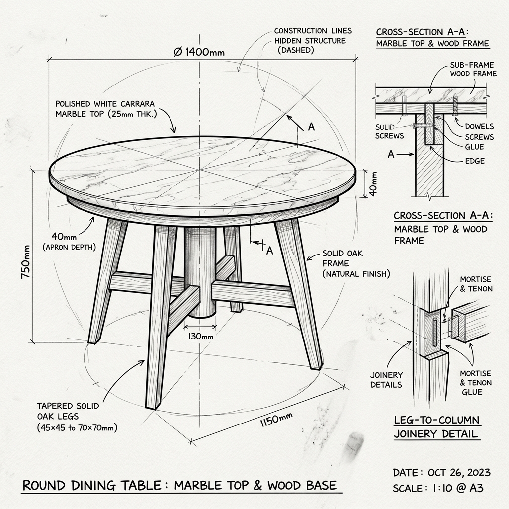 Original Table Design Sketch